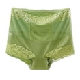 thumbnail image 1 of Bigersell Lace Underwear for Women Clearance Cotton Boyshort Underwear Women Boy Shorts Panty Style P-1677 Cotton Boyshort Panties Ladies Thong Briefs Mid Waist Women's Bikini Panties Green XXL, 1 of 5