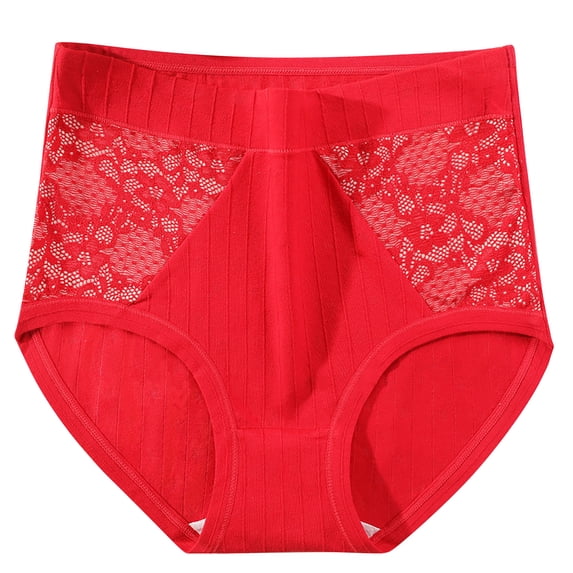 Bigersell Lace Underwear for Women Clearance Cotton Seamless Underwear Women Boyshort Thongs Panty Style P-1781 Cotton Plus Size Panties Thong Briefs Mid Waist Women Cheeky Panties Red 5Xl