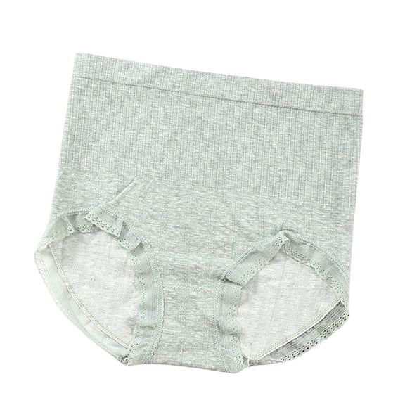 Bigersell Ladies Panties Clearance Plus Size Panties Period Panty Style P-1455 Spandex Thong Panties Thong Underwear Briefs High Waist Women's Panties Green F