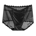 thumbnail image 1 of Bigersell Maternity Underwear Clearance Plus Size Cotton Underwear Women Cheeky Panty Style P-1682 Nylon Brief Panties Seamless Thongs Briefs Mid Waist Women Cheeky Panties Black XXL, 1 of 4