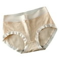 thumbnail image 1 of Bigersell Maternity Underwear Clearance Women Underwear Cotton Cheeky Panty Style P-1826 Nylon Period Panties Seamless Thongs Briefs Mid Waist Women Cheeky Panties Beige L, 1 of 3