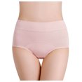 thumbnail image 1 of Bigersell Maternity Underwear Clearance Womens Briefs G-Strings Panty Style P-1309 Nylon Period Panties Thong Bikini Sets Ladies Briefs Mid Waist Women's Bikini Panties Pink L, 1 of 8