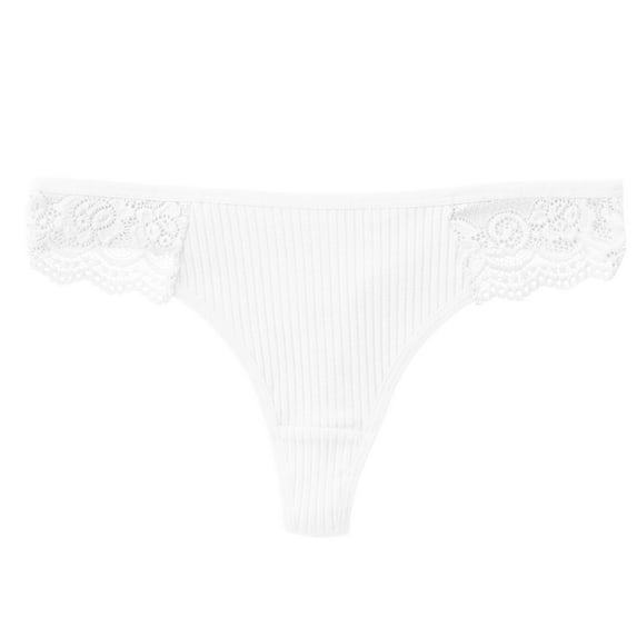 Bigersell Padded Underwear for Women Clearance Plus Size Womens Underwear Cheeky Panty Style P-652 Nylon Brief Panties Lace Thongs Briefs Mid Waist Women Cheeky Panties White M
