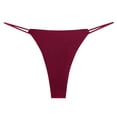 thumbnail image 1 of Bigersell Panties for Women Clearance Womens High Waisted Underwear G-Strings Panty Style P-1203 Nylon Brief Panties Plus Size Thongs Briefs Mid Waist Women's Bikini Panties Wine L, 1 of 3