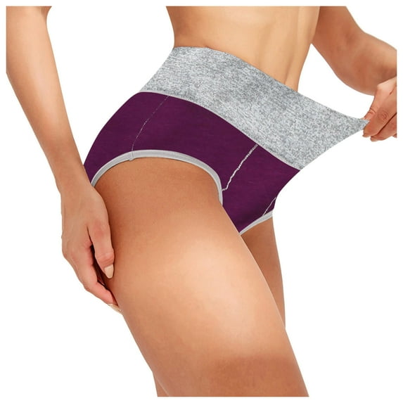 Bigersell Period Panties Women Clearance Period Underwear Teens Seamless Panty Style P-1273 Polyester Cheeky Panties Cotton Thong Underwear Ladies Briefs High Waist Women's Panties Purple 3Xl