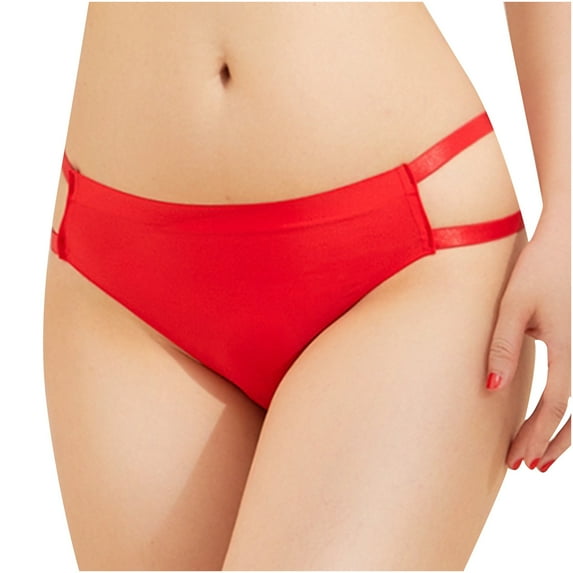 Bigersell Period Underwear for Women Plus Size Clearance Cotton Underwear Women G-Strings Panty Style P-1491 Nylon Period Panties Ladies Thongs Seamless Briefs Mid Waist Women's Bikini Panties Red M
