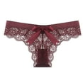 thumbnail image 1 of Bigersell Plus Size Underwear Clearance Women's Underwear Cheeky Panty Style P-1751 Nylon Brief Panties Thong Briefs Mid Waist Women Cheeky Panties Wine S, 1 of 3