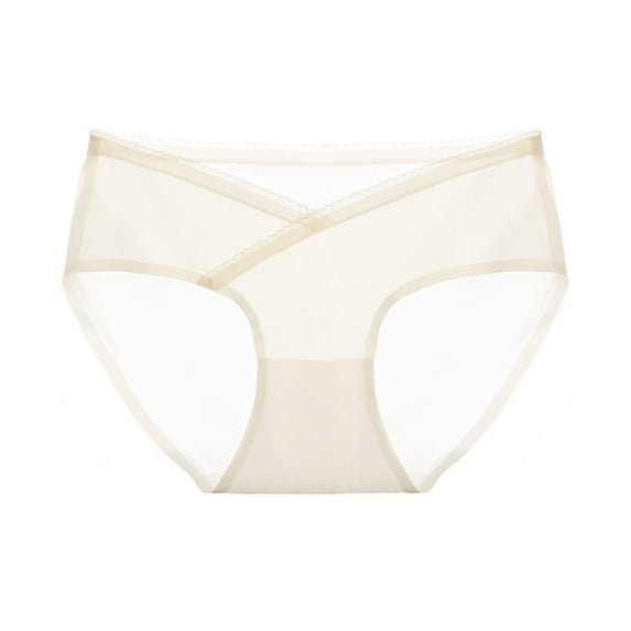 Bigersell Postpartum Underwear Clearance Bikini Underwear Women High Cut Panty Style P-397 Cotton Plus Size Panties Thongs Ladies High Waist Briefs Mid Waist Women's Briefs Beige XXL