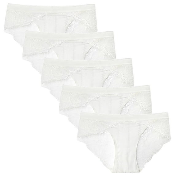 Bigersell Seamless High Waisted Underwear Clearance Seamless Panties Briefs Panty Style P-1282 Polyester Bikini Panties Ladies Thongs Briefs High Waist Women's Panties White XL