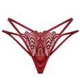 thumbnail image 1 of Bigersell Seamless Panties Clearance No Show Panties Women Bikini Panty Style P-1072 Polyester Cheeky Panties Ladies Thong Briefs High Waist Women's Panties Wine One Size, 1 of 2