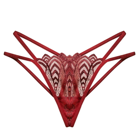 Bigersell Seamless Panties Clearance No Show Panties Women Bikini Panty Style P-1072 Polyester Cheeky Panties Ladies Thong Briefs High Waist Women's Panties Wine One Size