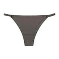 thumbnail image 1 of Bigersell Seamless Panties for Women Clearance Women's Cotton Underwear High Cut Panty Style P-1174 Cotton Plus Size Panties Thong Panties Briefs Mid Waist Women's Briefs Dark Gray L, 1 of 5