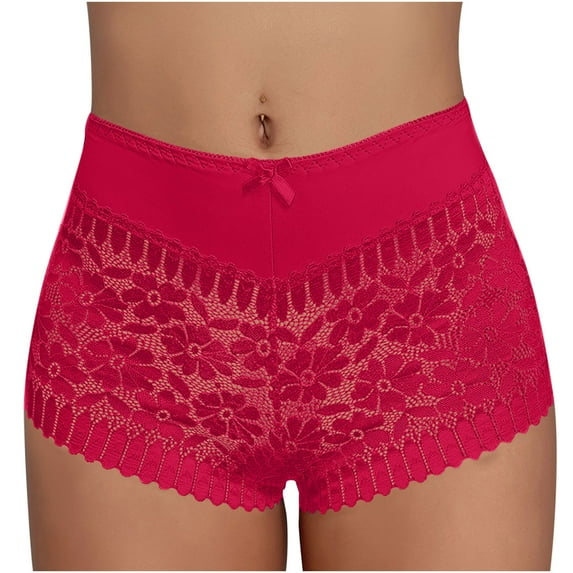 Bigersell Sheer Panties Clearance Cotton Bikini Underwear Women Thong Panty Style P-1434 Nylon Period Panties Thongs Ladies Briefs Mid Waist Women's Briefs Red M