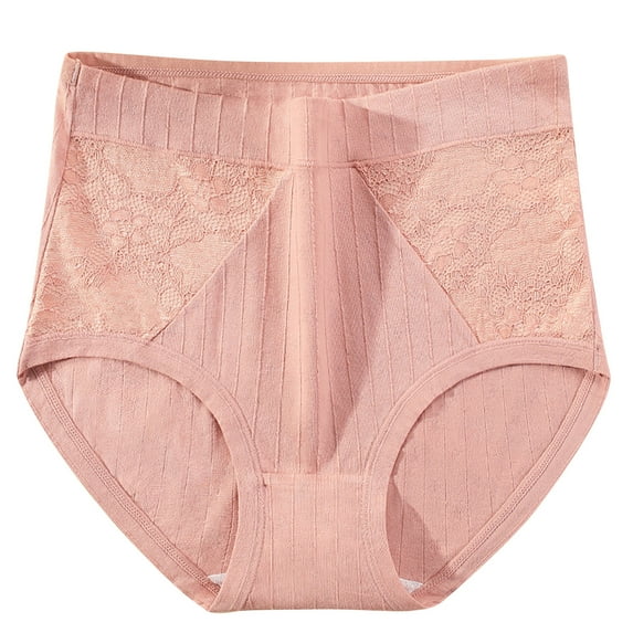 Bigersell No Show Underwear Clearance Womens No Show Underwear Briefs Panty Style P-1781 Polyester Cheeky Panties Thong Underwear Briefs High Waist Women's Panties Pink 6Xl