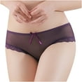 thumbnail image 1 of Bigersell Silk Panties for Women Clearance Ladies Underwear Panties Cotton Thong Panty Style P-1496 Nylon Period Panties Cotton Thongs Briefs Mid Waist Women's Briefs Purple S, 1 of 8