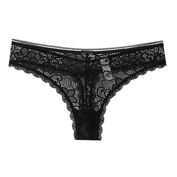 Bigersell Underwear Women Seamless Clearance Crotchless Panties G-Strings Panty Style P-575 Nylon Period Panties Ladies Thong Briefs Mid Waist Women's Bikini Panties Black S