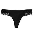 thumbnail image 1 of Bigersell Underwearss for Women Clearance Womens Panties Cotton Boyshort Thongs Panty Style P-652 Cotton Plus Size Panties Seamless Thongs Briefs Mid Waist Women Cheeky Panties Black XL, 1 of 3