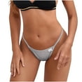 thumbnail image 1 of Bigersell Woman Underwear Cotton Clearance High Cut Underwear Women Bikini Panty Style P-1206 Spandex Thong Panties Thong Underwear Ladies Briefs High Waist Women's Bikini Panties Gray M, 1 of 3