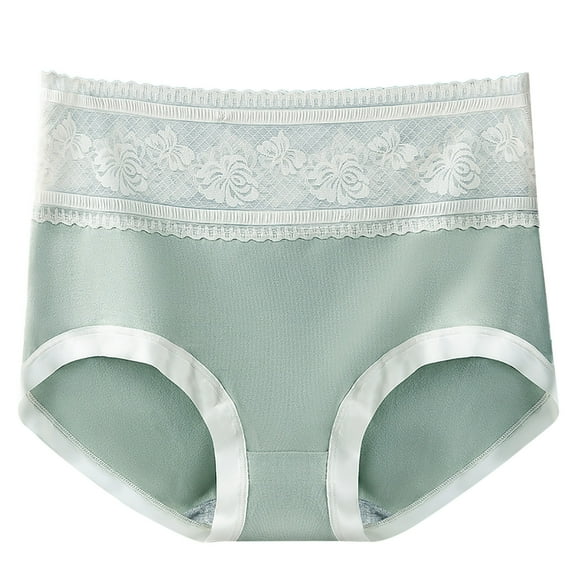 Bigersell Womans Underwear Clearance Cotton Bikini Underwear Women Period Panty Style P-498 Spandex Thong Panties High Waisted Thong Underwear Briefs High Waist Women's Panties Green XXL