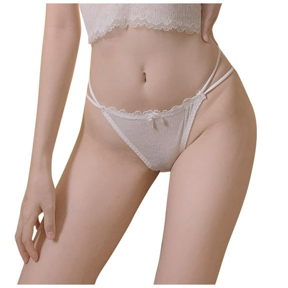 Bigersell Women Cotton Underwear Clearance Womens Boxers Underwear Bikini Panty Style P-288 Polyester Bikini Panties Plus Size Thongs Ladies Briefs High Waist Women's Panties White One Size
