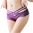 thumbnail image 1 of Bigersell Women's Boy Short Panties Clearance Seamless Underwear Women Thong Thong Panty Style P-1790 Nylon Period Panties Ladies Thong Underwear Briefs Mid Waist Women's Briefs Purple M, 1 of 6