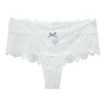 thumbnail image 1 of Bigersell Women's Panties Clearance Lace Panties Bikini Panty Style P-1204 Polyester Bikini Panties No Show Thongs Ladies Briefs High Waist Women's Panties White S, 1 of 2