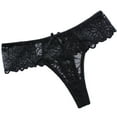 thumbnail image 1 of Bigersell Women's Thermal Underwear Clearance Cheeky Panties Women Tangas Panty Style P-1110 Spandex Thong Panties Seamless Underwear Ladies Thong Briefs High Waist Women's Panties Black XL, 1 of 3