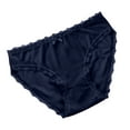 thumbnail image 1 of Bigersell Womens Boxers Underwear Clearance Womens Long Underwear Thong Panty Style P-624 Nylon Brief Panties Thong Panties Briefs Mid Waist Women's Briefs Dark Blue L, 1 of 4