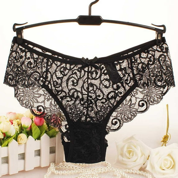Bigersell Womens Cotton Underwear Clearance Women's Exotic Underwear Cheeky Panty Style P-1696 Nylon Brief Panties Seamless Thongs Briefs Mid Waist Women Cheeky Panties Black XL