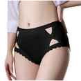 thumbnail image 1 of Bigersell Womens Lace Underwear Clearance Nylon Panties Women Bikini Panty Style P-1921 Spandex Thong Panties Thong Underwear Ladies Briefs High Waist Women's Bikini Panties Black L, 1 of 8