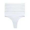 thumbnail image 1 of Bigersell Womens Panties Clearance Briefs Women Briefs Panty Style P-1752 Polyester Cheeky Panties High Waisted Thong Underwear Briefs High Waist Women's Panties White M, 1 of 7