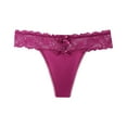 thumbnail image 1 of Bigersell Womens Panties Clearance Maternity Underwear Thong Panty Style P-1213 Nylon Brief Panties Thong Panties Briefs Mid Waist Women's Briefs Purple S, 1 of 2