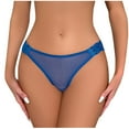 thumbnail image 1 of Bigersell Womens Panties Seamless Clearance Lace Panties Women High Cut Panty Style P-1430 Cotton Plus Size Panties Ladies Thong Underwear Briefs Mid Waist Women's Briefs Blue L, 1 of 8