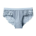 thumbnail image 1 of Bigersell Womens Underwear Cheeky Clearance Plus Size Panties Women Briefs Panty Style P-528 Polyester Bikini Panties High Waisted Thong Underwear Briefs High Waist Women's Panties Blue XXL, 1 of 8