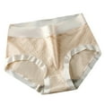 thumbnail image 1 of Bigersell Womens Underwear Cotton Clearance Maternity Underwear Bikini Panty Style P-1827 Polyester Cheeky Panties Seamless Underwear Ladies Thong Briefs High Waist Women's Panties Beige M, 1 of 3