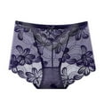 thumbnail image 1 of Bigersell Womens Underwear Cotton Clearance Pregnancy Underwear Boy Shorts Panty Style P-1054 Cotton Plus Size Panties Cotton Thongs Ladies Briefs Mid Waist Women's Bikini Panties Dark Blue XXL, 1 of 6