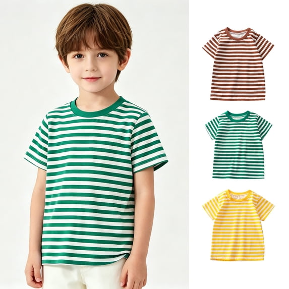 Bigetiay 3 Packs Boys' T-Shirts Casual Short Sleeve Shirts Boys Baseball Tops Toddler T Shirts 4-5 Years