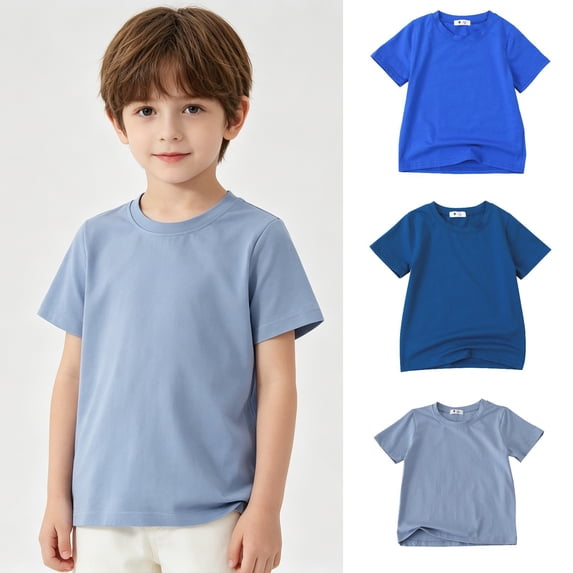 Bigetiay 3 Packs Girls Boys Tshirts Casual Short Sleeve Shirts Boys Toddler Summer Tshirts Boys 18-24 Months Clothes