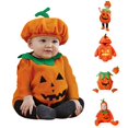 thumbnail image 1 of Bigetiay Baby Girl Boy Halloween Pumpkin Outfits, Halloween Outfits for Boys Girls Cute Hooded Romper Jumpsuit Outfit Halloween Outfits, Size 18-24 Months, 1 of 9