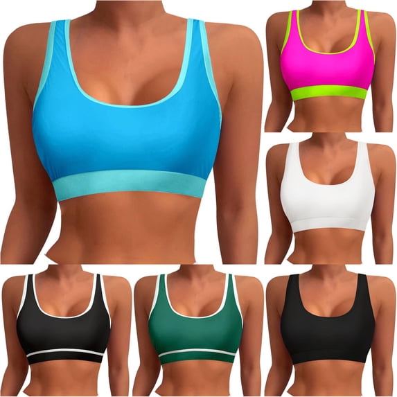 Bigetiay Bikini Tops For Women Sporty Adjustable Wide Straps Bathing Suit Top Minimalist Full Coverage Swim Top Only, Size M
