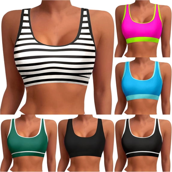 Bigetiay Bikini Tops For Women Sporty Adjustable Wide Straps Bathing Suit Top Minimalist Full Coverage Swim Top Only, Size XXL