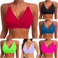 thumbnail image 1 of Bigetiay Bikini Tops For Women Twist Front Top Bathing Suit Athletic Swimwear Swim Top Only, Size L, 1 of 6
