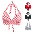 thumbnail image 1 of Bigetiay Bikini Tops For Women Twist Front Top Bathing Suit Retro Push Up Swim Tops No Bottom, Size S, 1 of 3