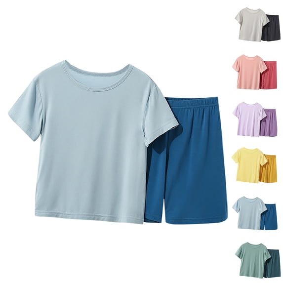 Bigetiay Boy Summer Outfits Fashion Athletic Tracksuit Short Sleeve T-Shirt with Short Outfits Boys 5-6 Years Clothes