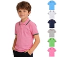 thumbnail image 1 of Bigetiay Boys Active Polo Shirt with Short Sleeves Summer Classic Top for Toddler Kids 12-13 Years, 1 of 3