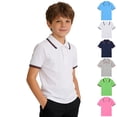 thumbnail image 1 of Bigetiay Boys Active Polo Shirt with Short Sleeves Summer Classic Top for Toddler Kids 9-10 Years, 1 of 4