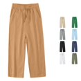 thumbnail image 1 of Bigetiay Boys Casual Pants Elastic Waist Soft Playwear Trousers With Pockets Boys, Size 6-7 Years, 1 of 5