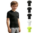 thumbnail image 1 of Bigetiay Boys Compression Shirt Athletic Performance Top Wicking Breathable Fit Kids Youth Sports Training Activewear 13-15 Years, 1 of 5