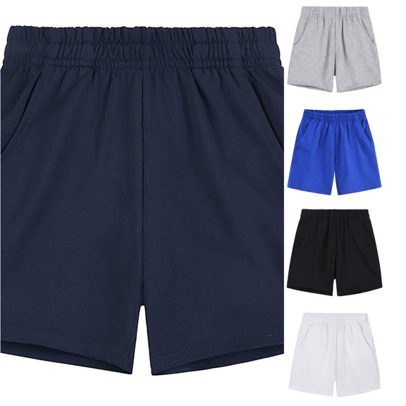 Bigetiay Boys Girls Athletic Shorts Thin Knit Trousers Schoolyard Casual Daily Wear Youth, Size 4-5 Years