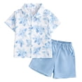 thumbnail image 1 of Bigetiay Boys Girls Cartoon Print Shirt Shorts Summer Outdoor Outfit, Size 6-7 Years, 1 of 8